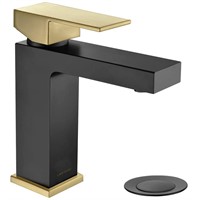 Single Hole Bathroom Faucet Black and Gold, Lava