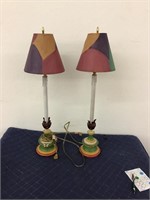 Cute pair of arts and crafts stick lamps