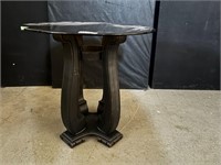 Glass Coffee Table with Wooden Four Legs