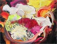 “Fire Blossom” 8"x10"Original Painting - Antanenka