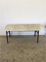 Outdoor Coffee Table with Marble Top and Metal