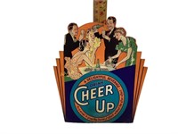 Cheer Up Soda original cardboard advertising sign