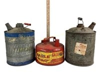 (3) galvanized gas cans incl. Eagle