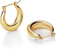LILIE&WHITE Chunky Gold Hoop Earrings for Women
