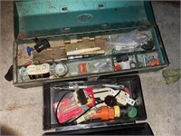 Plastic & metal tool boxes with contents