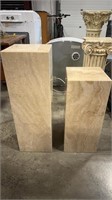 2 MARBLE PLANT STANDS 30" X 10" & 24" X 10"