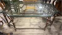 METAL & GLASS TOP COCKTAIL TABLE