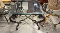 METAL & GLASS ACCENT TABLE 29" X 29" X 27"