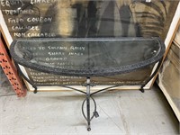 Half-Circle Glass-Top Metal-Legged Coffee Table