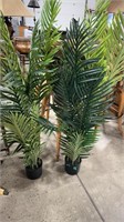 2 - FAUX  POTTED PALM TREES