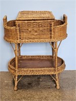 EARLY WICKER SEWING STAND