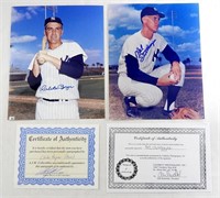 (2) AUTOGRAPHED BASEBALL PICTURES- COA's