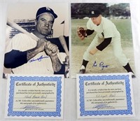 (2) AUTOGRAPHED BASEBALL PICTURES- COA's