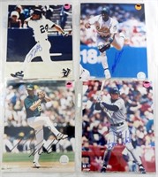 (4) AUTOGRAPHED BASEBALL PICTURES- COA's