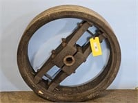 LARGE WOODEN DRIVE WHEEL