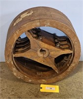 LARGE WOODEN DRIVE PULLEY