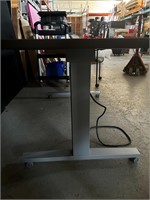 Wooden Adjustable Desk w/ Casters and Outlet
