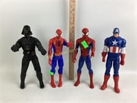 Action figures; Spider-Man (2), Darth Vader (1),
