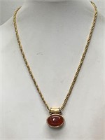 REVERSIBLE NATURAL STONE PENDANT NECKLACE