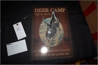 Deer Camp Metal Sign 16"X12"
