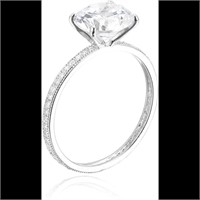 Decadence Sterling Silver Round Cut Engagement RIn