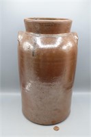 Antique J.A. Bishop 2-Gal. Brown Pottery Churn