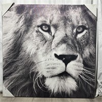 Canvas Wall Art Lion (29.5 X 29.5 X 1.4) ^