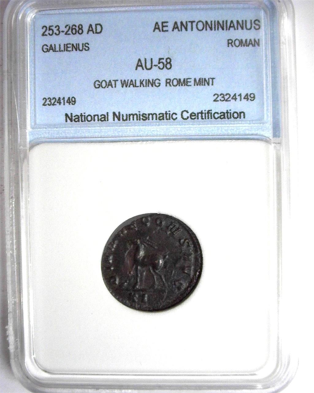 253-268 AD Gallienus NNC AU58 AE Antoninianus