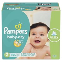 Pampers Baby Dry Diapers Size 2  186 Count