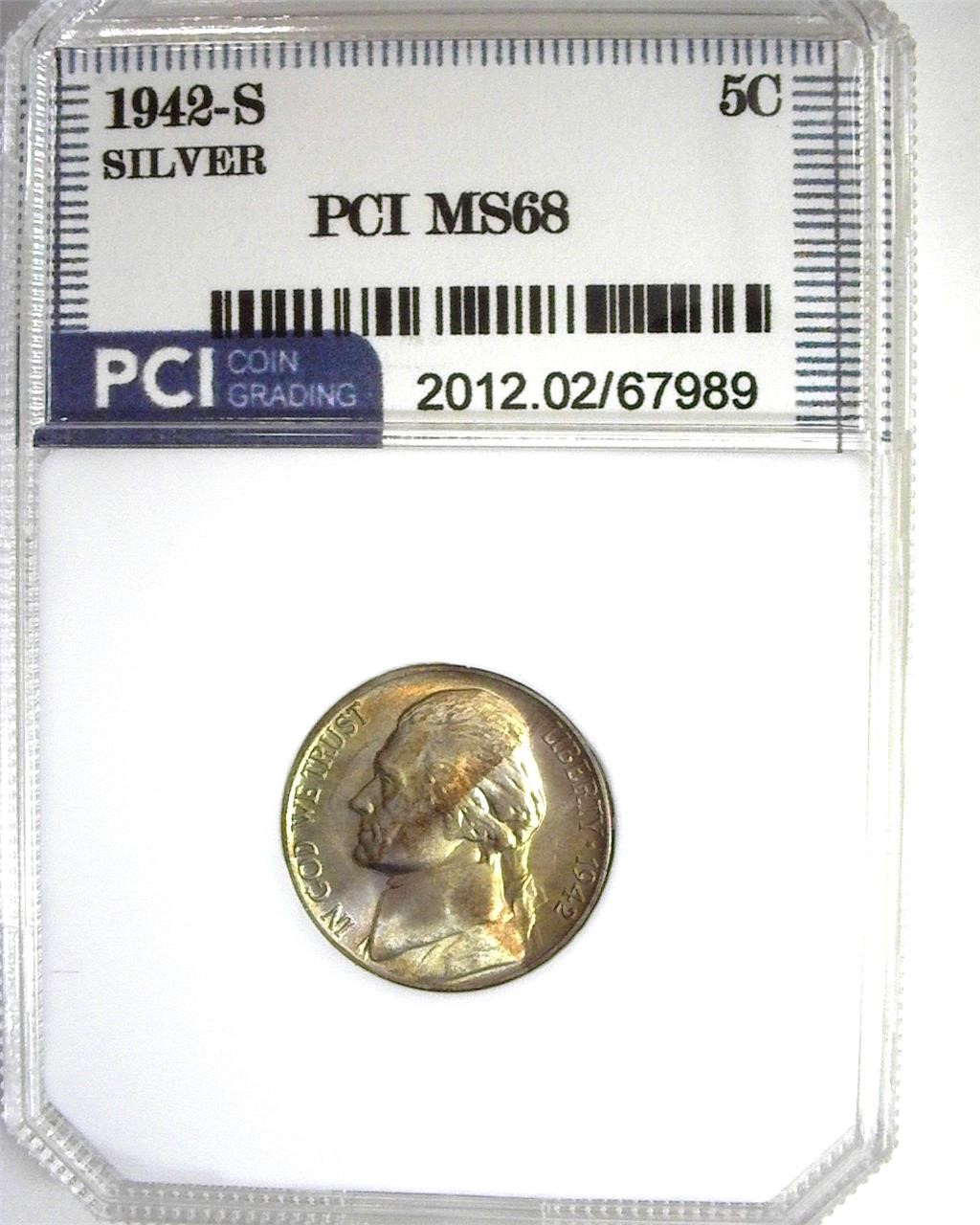 1942-S Silver Nickel MS68 LISTS $5000