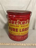 Deckers Iowana Brand Pure Lard Tin