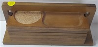 Vintage Wooden Cork Snack Tray Set