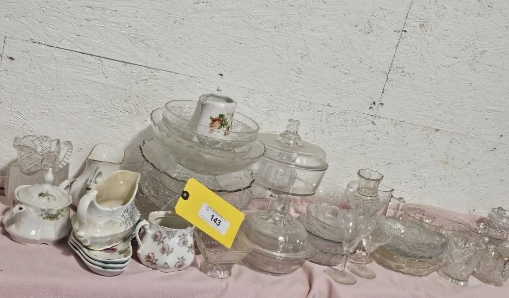 COVERED CANDY CONTAINERS, GLASS BOWLS & OTHER