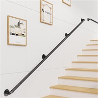 Elibbren Pipe Handrail  Metal Sturdy Load-Bearing