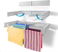 White 40-INCH Wall Mounted Laundry Rack
