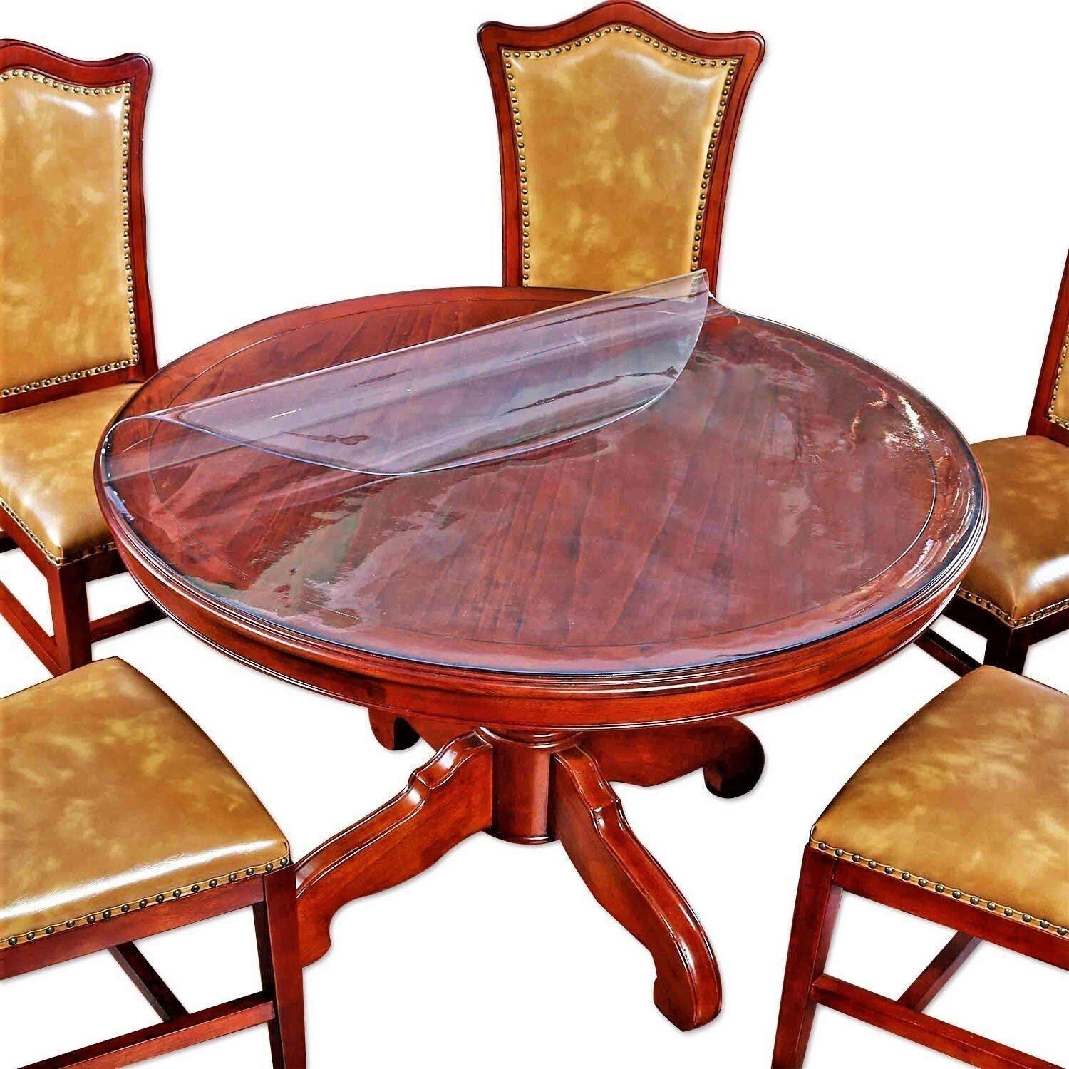 Clear Plastic Round Table Top Protector PVC Tablec