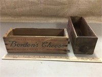 Borden wooden Cheese boxes, with handle, 12"