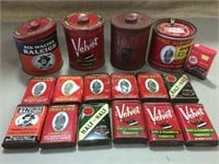 Vintage tobacco tins, Velvet, Prince Albert,