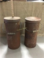 Large galvanized vintage cream pails