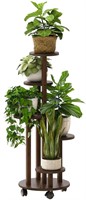 Indoor Plant Stand with Wheels, 5 Tiered ,