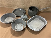 Gray enamel cookware