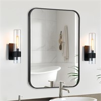 Black Bathroom Mirror  22x30 Inch Matte Black Mirr