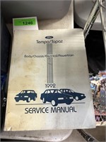 VTG FORD TEMPO TOPAZ 1992 SERVICE MANUAL