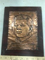 John Fitzgerald Kennedy pressed copper picture