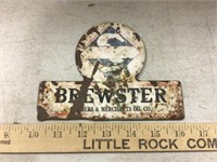 Brewster Farmers and Merchants Oil Co. Metal sign