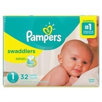 Pampers Swaddlers Diapers  Size 1  32 Count