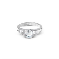 DECADENCE Sterling Silver 6x8mm Emerald Cut Engage