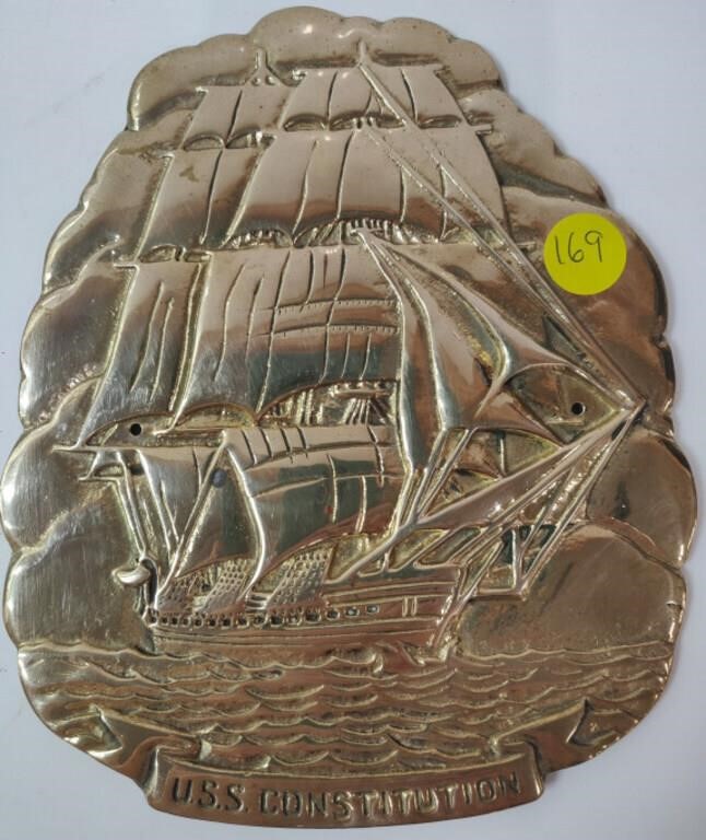 Solid Brass U.S.S. Constitution Piece - Rare