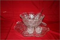Gorgeous Punch Bowl with glasses and spoon
