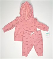 Carters Baby Girls Hoodie & Pants - Pink, 24M